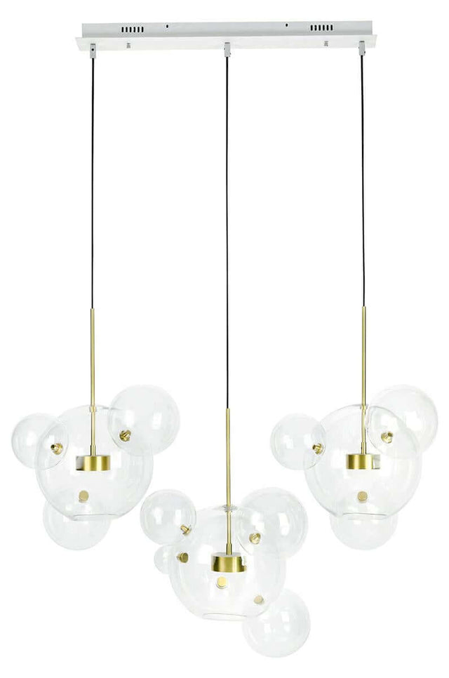 lampă suspendată Capri Line 3 gold - 180 Led, aluminiu, sticlăMobCenter