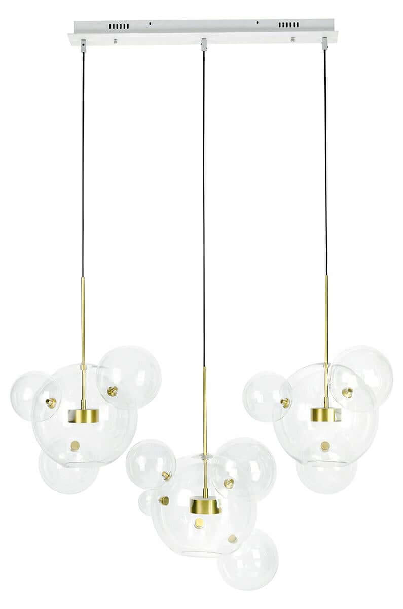 lampă suspendată Capri Line 3 gold - 180 Led, aluminiu, sticlăMobCenter