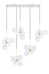 lampă suspendată Capri Line 5 gold - 300 Led, aluminiu, sticlăMobCenter