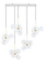 lampă suspendată Capri Line 5 gold - 300 Led, aluminiu, sticlăMobCenter
