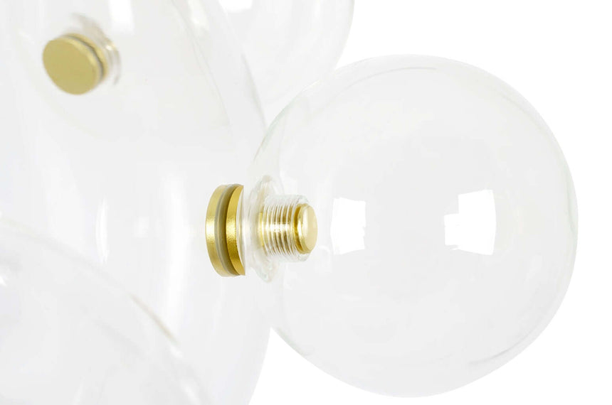 lampă suspendată Capri Line 5 gold - 300 Led, aluminiu, sticlăMobCenter