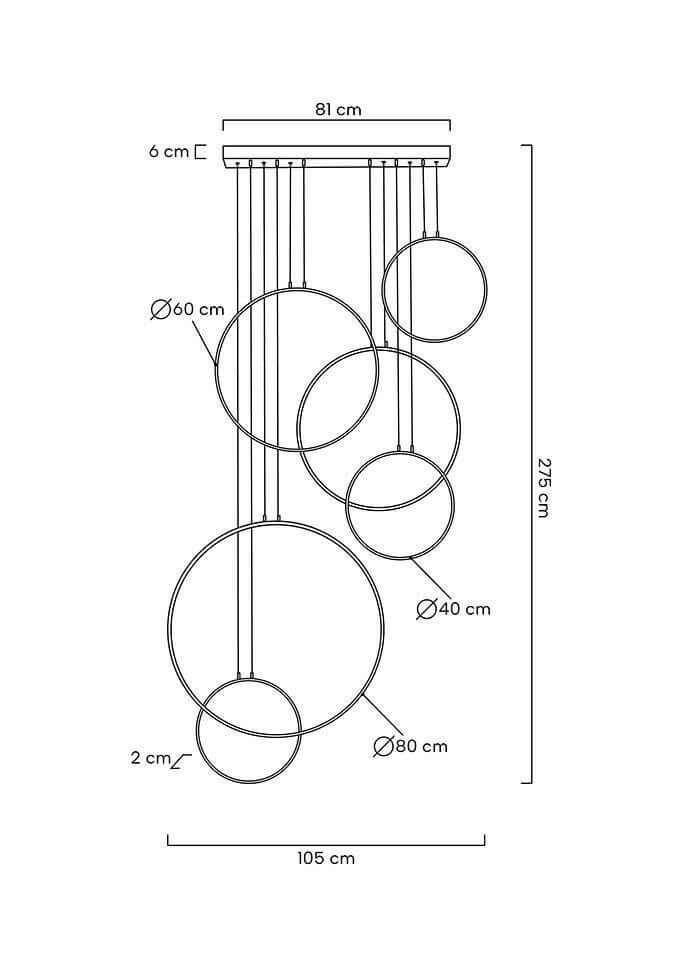 lampă suspendată Circulo Six negruMobCenter