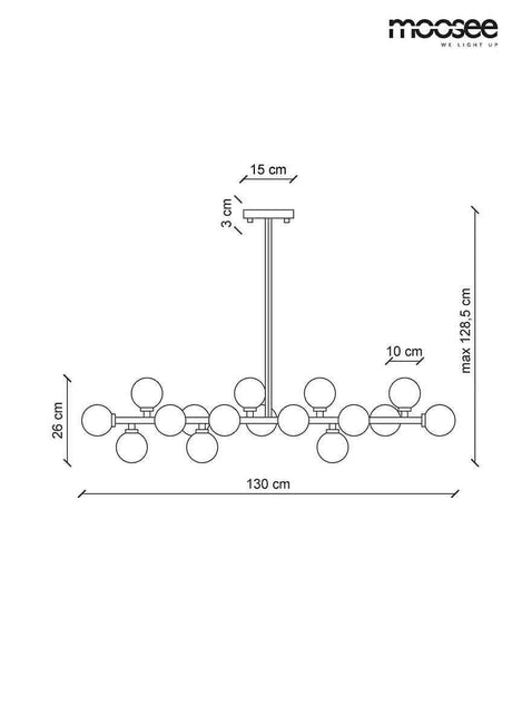lampă suspendată Cosmo Level M - negru, auriuMobCenter