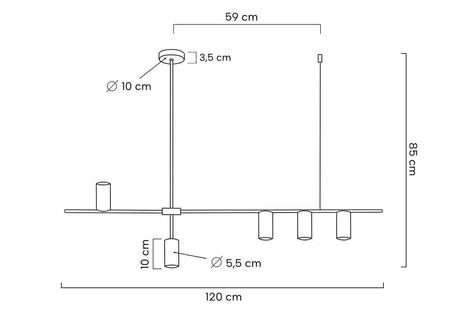 lampă suspendată Moderno negruMobCenter