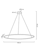 lampă suspendată Ring Slim 150 aurMobCenter