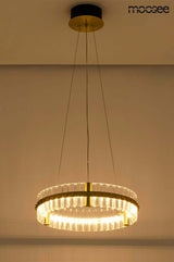 lampă suspendată Saturnus 47 aur - Led, cristal, oțel periatMobCenter