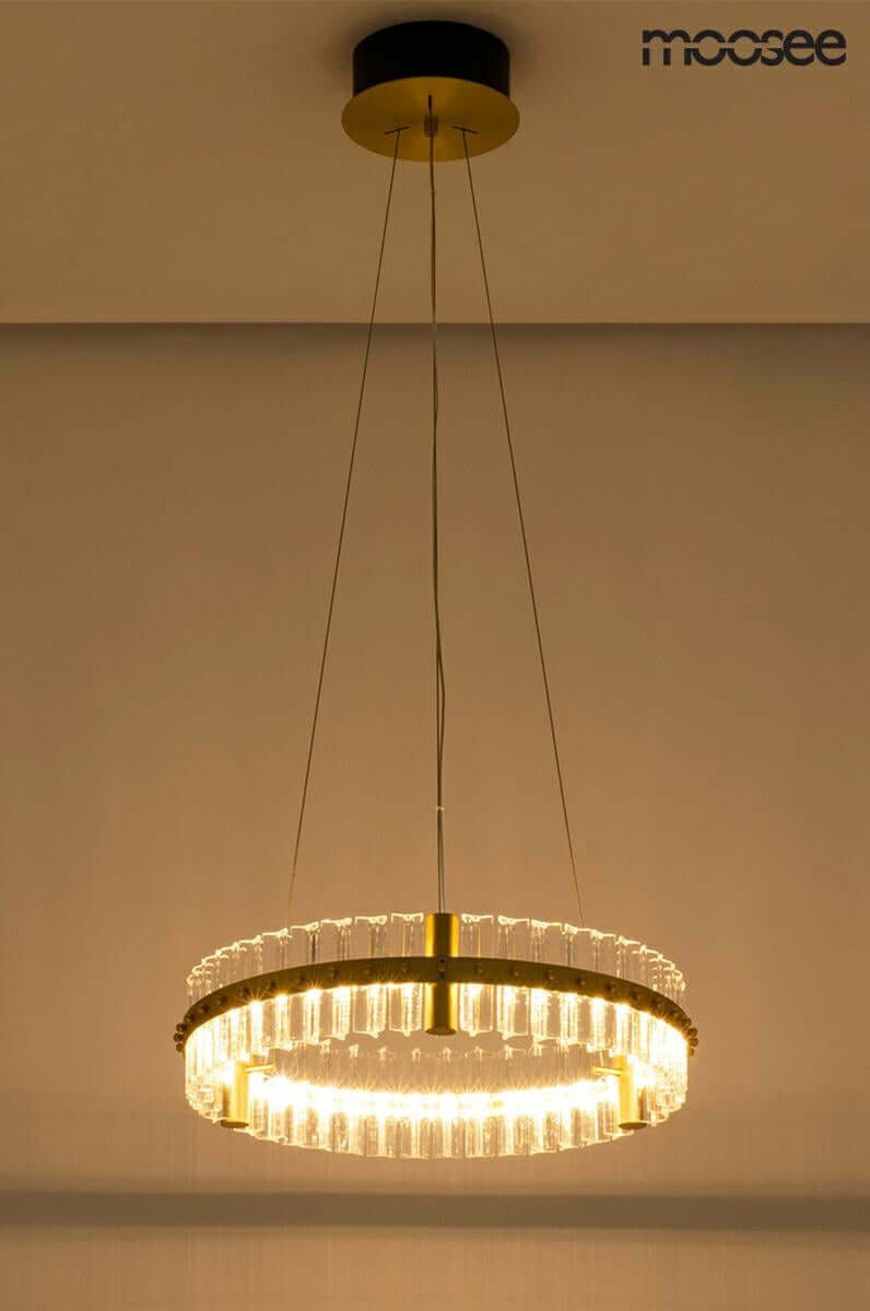 lampă suspendată Saturnus 47 aur - Led, cristal, oțel periatMobCenter