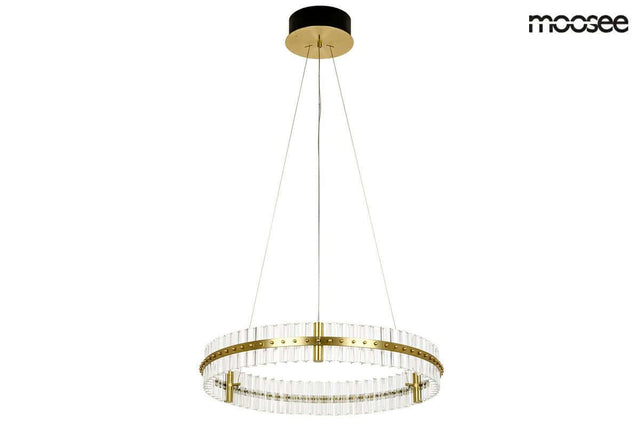 lampă suspendată Saturnus 70 aur - Led, cristal, oțel periatMobCenter
