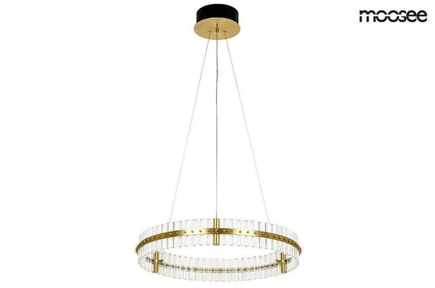 lampă suspendată Saturnus 70 aur - Led, cristal, oțel periatMobCenter