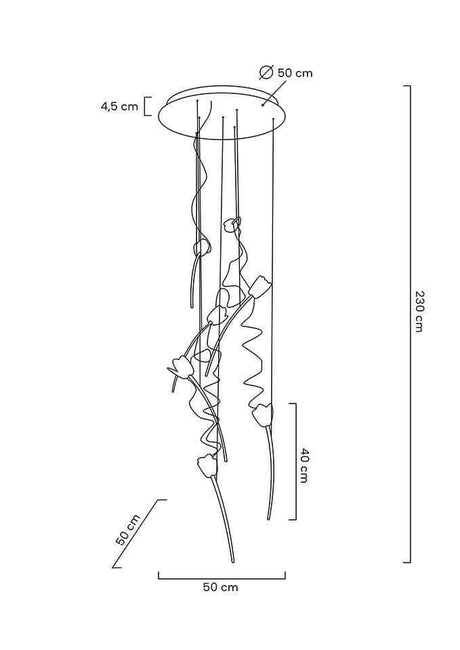 lampă suspendată Tulippe 7 Disc aurMobCenter