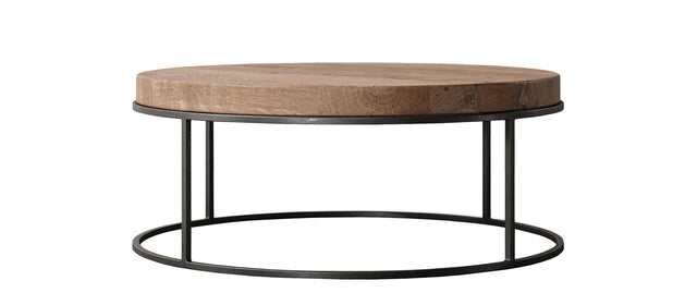 Masă de cafea Nara Round – stejar masiv, Ø90 cm
