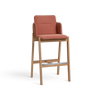 Scaun de bar Paged Note H-4060 - complet tapițat cu brațe