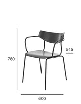 Scaun Fameg Primo BM-2502 cu brațe – cadru metalic, lemn