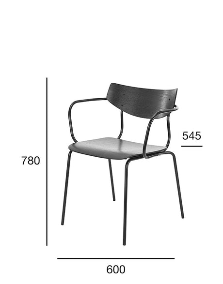 Scaun Fameg Primo BM-2502 cu brațe – cadru metalic, lemn