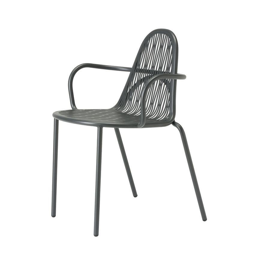 Scaun cu brațe Malvasia SCAB - exterior metal perforat