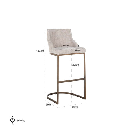 Scaun de bar Richmond Bolton natur renegade (set 2 buc.)