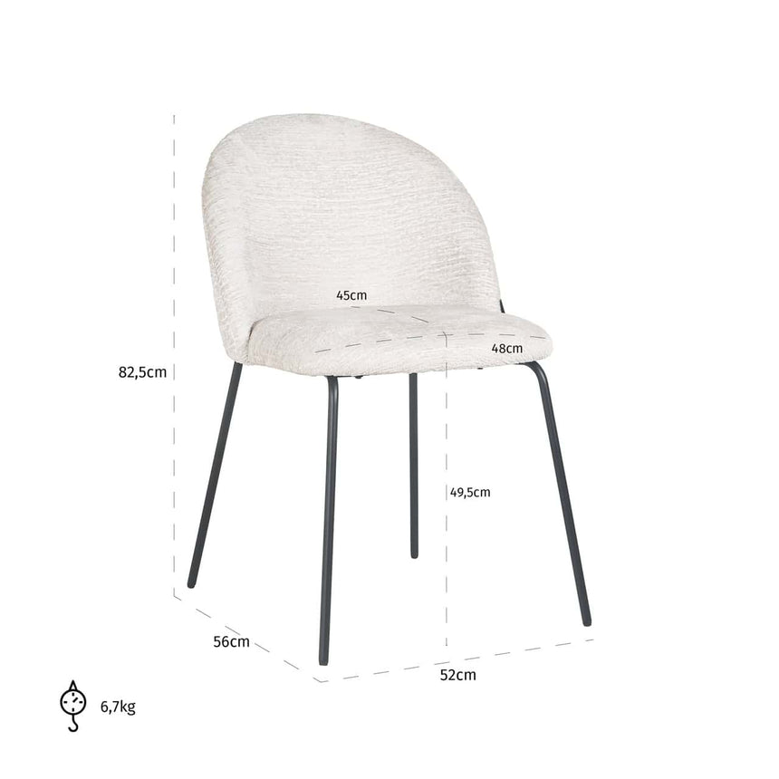 Scaun dining Richmond Alyssa crem fusion (set 2 buc.)