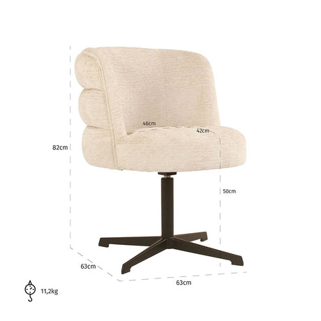 Scaun dining Richmond Alexander Jones crem fusion, rotativ