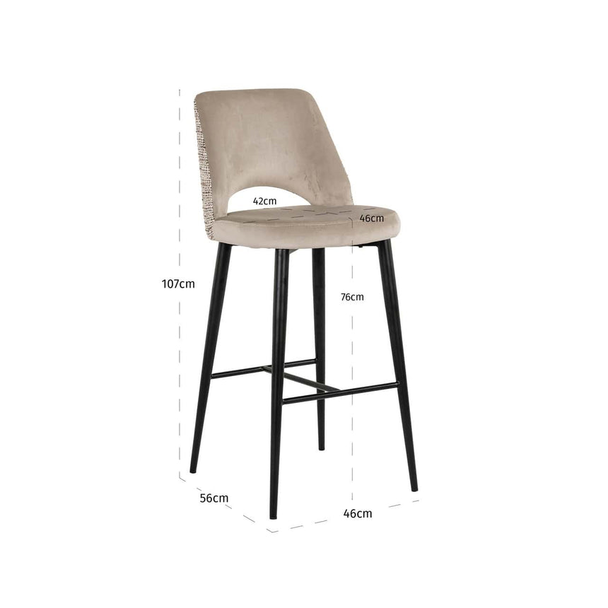 Scaun de bar Richmond Tabitha natur, ignifug