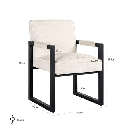 Scaun dining Richmond Beck alb chenille