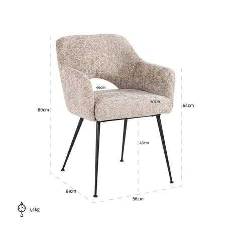 Scaun dining Richmond Jenthe renegade nisipiu, ignifug