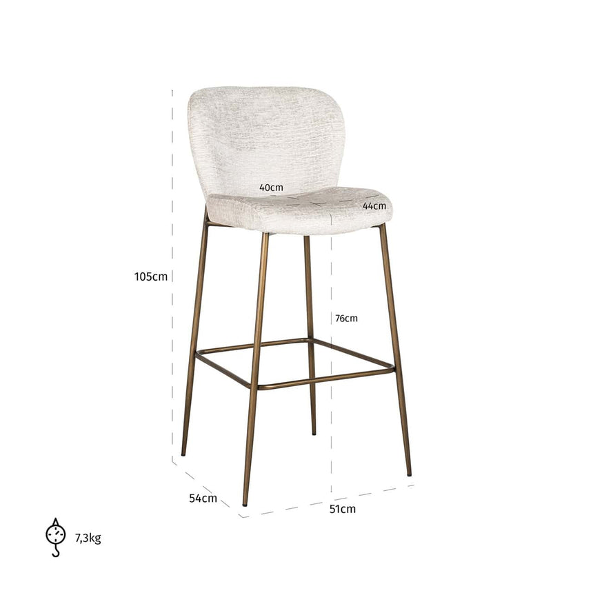 Scaun de bar Richmond Darby crem