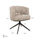 Scaun dining Richmond Cheyenne trendy natur, rotativ