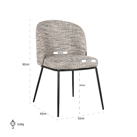 Scaun dining Richmond Elvi trendy natur, ignifug (set 2 buc.)