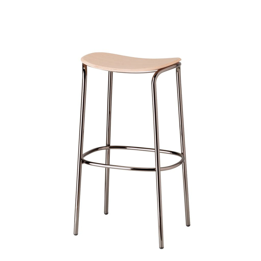 Scaun de bar Trick Wood SCAB cu ședință din lemn
