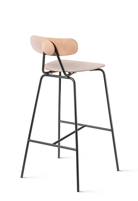 Scaun de bar Fameg Skool BSTM-2121 - cadru metal, lemn