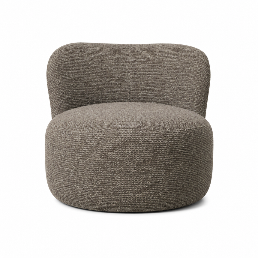 Fotoliu ST Bolla – lounge rotund din bouclé