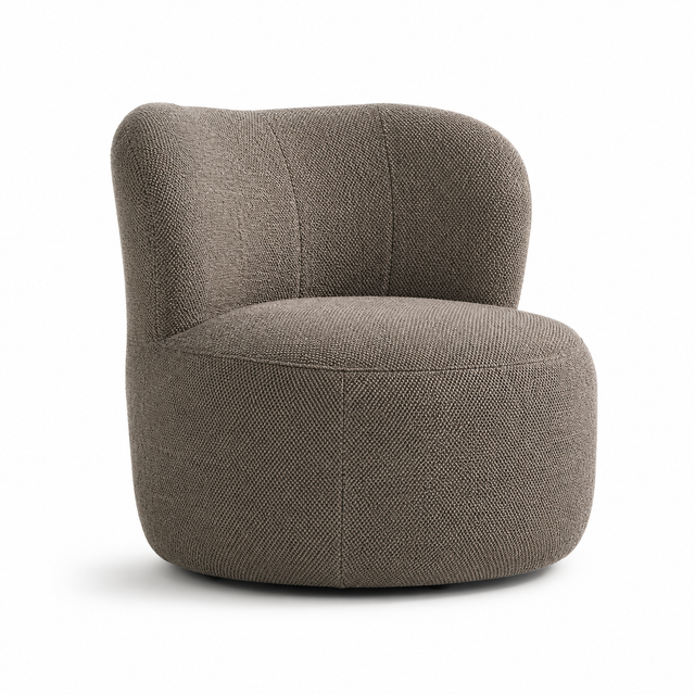 Fotoliu ST Bolla – lounge rotund din bouclé