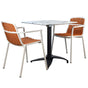 Set masă terasă Tora 3 piese – alb/ocru, blat Marble