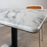 Set masă terasă Tora 3 piese – alb/ocru, blat Marble