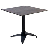 Set masă terasă Tora 3 piese – alb/ocru, blat 80×80 cm