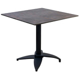 Set masă terasă Tora 3 piese – negru, blat 80×80 cm