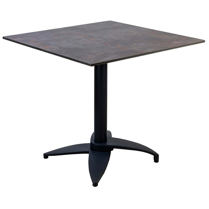 Set masă terasă Tora 3 piese – negru, blat 80×80 cm