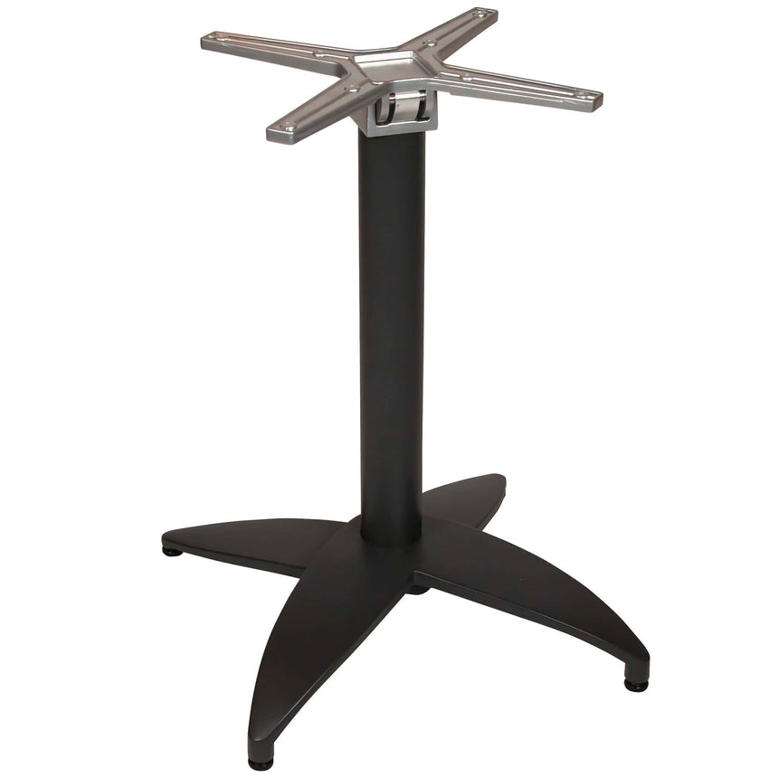 Set masă terasă Tora 3 piese – negru, blat 80×80 cm