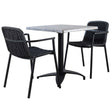 Set masă terasă Tora 3 piese – negru, blat Zinc 70×70