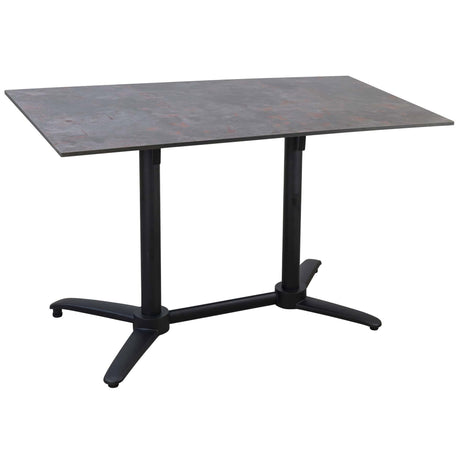Set masă terasă Tora 5 piese – negru, blat 120×70 cm