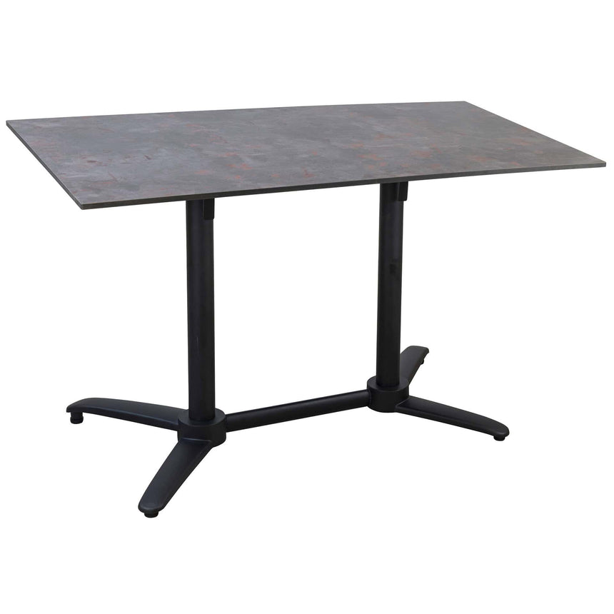 Set masă terasă Tora 5 piese – negru, blat 120×70 cm