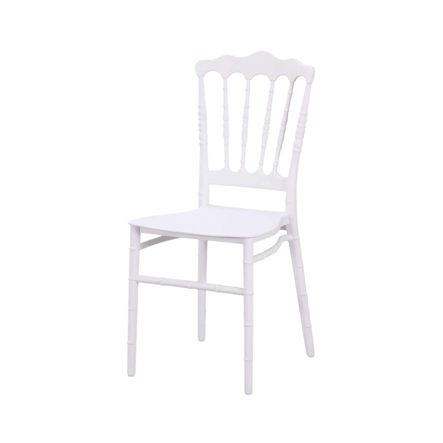 Scaun de nuntă Chiavari Napoleon Simple alb din polipropilenă