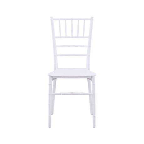 Scaun chiavari tiffany alb, vedere laterală