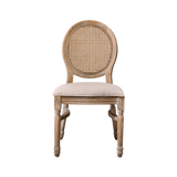 Detaliu al șezutului tapițat al scaunului Medalion rustic