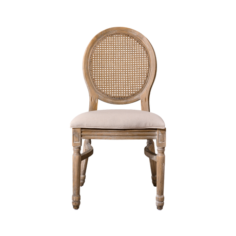 Detaliu al șezutului tapițat al scaunului Medalion rustic
