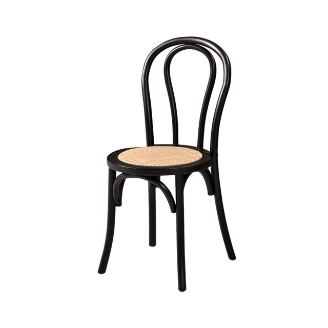 Scaun de nuntă Monet Wood RT negru din lemn masiv, vedere frontală